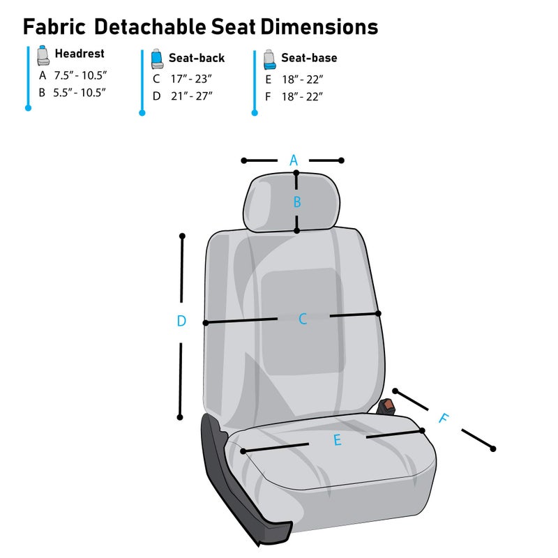 FH Group Car Seat Covers Front Set in Cloth - Car Seat Covers for Low Back Car Seats with Removable Headrest,Universal Fit,Automotive Seat Covers,Washable Car Seat Cover for SUV,Sedan,Van Red - Image 3